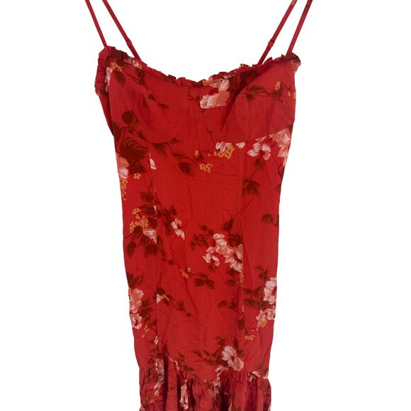 Reformation Women's Coral Bloom Aiko Dress Size 6 - Picture 10 of 11